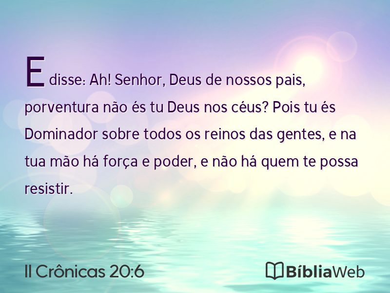 II Crônicas 20:6 em imagem para compartilhar