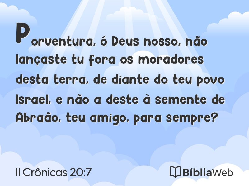 II Crônicas 20:7 em imagem para compartilhar