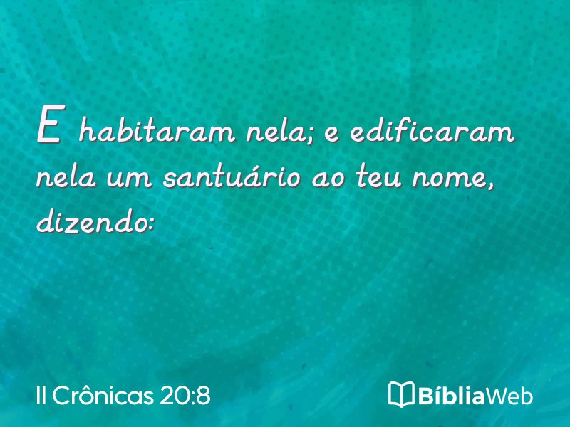 II Crônicas 20:8 em imagem para compartilhar