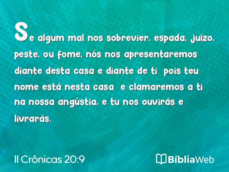 II Crônicas 20:9 em imagem para compartilhar
