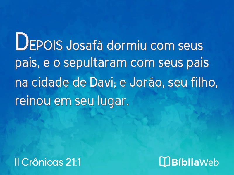II Crônicas 21:1 em imagem para compartilhar