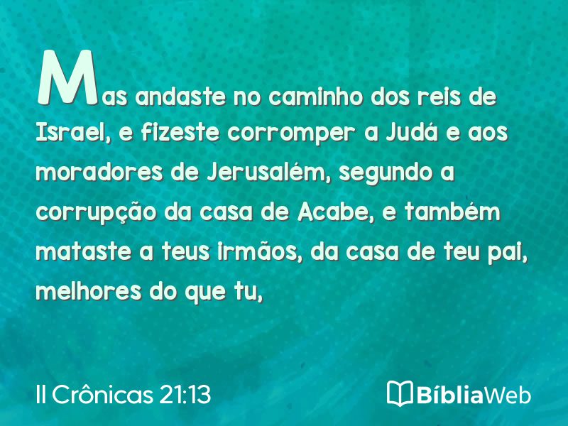 II Crônicas 21:13 em imagem para compartilhar
