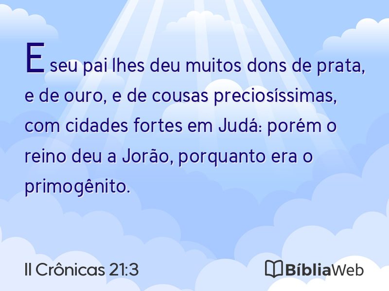 II Crônicas 21:3 em imagem para compartilhar