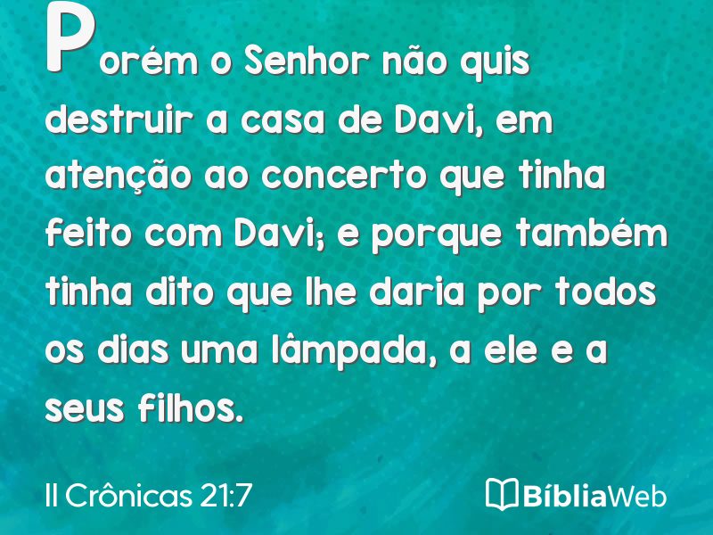 II Crônicas 21:7 em imagem para compartilhar