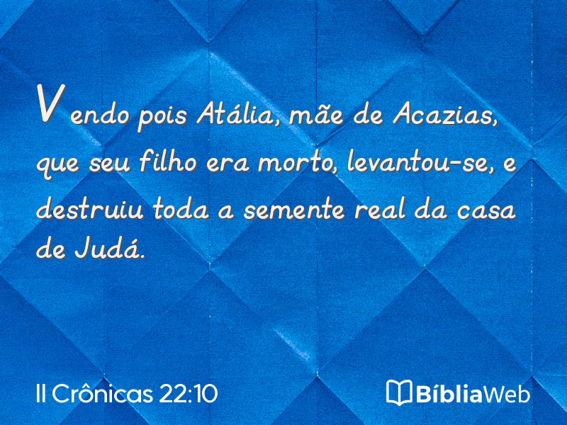 II Crônicas 22:10 em imagem para compartilhar