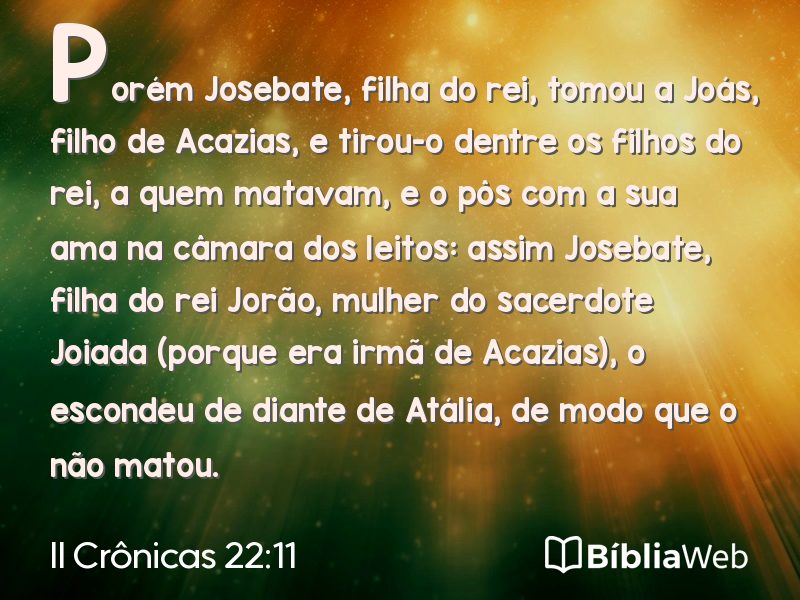 II Crônicas 22:11 em imagem para compartilhar