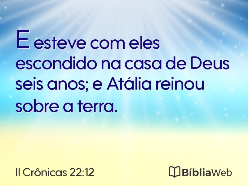II Crônicas 22:12 em imagem para compartilhar