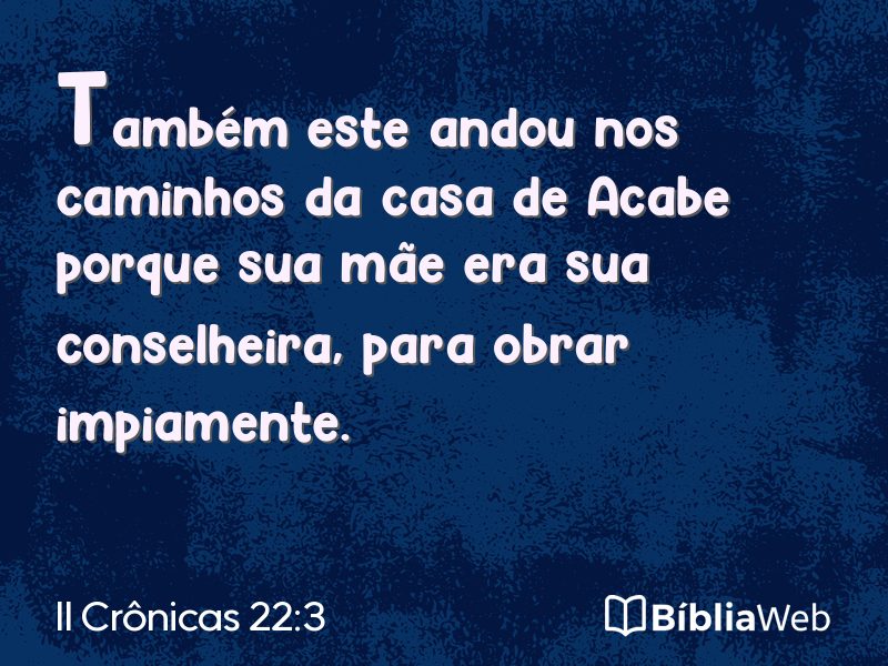 II Crônicas 22:3 em imagem para compartilhar