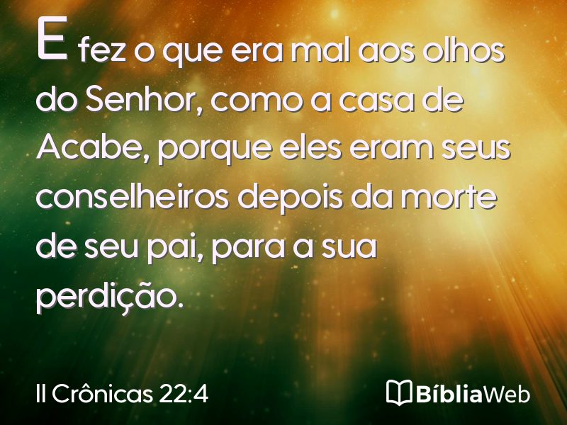 II Crônicas 22:4 em imagem para compartilhar