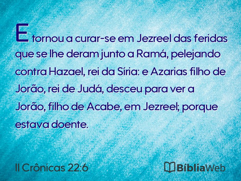 II Crônicas 22:6 em imagem para compartilhar