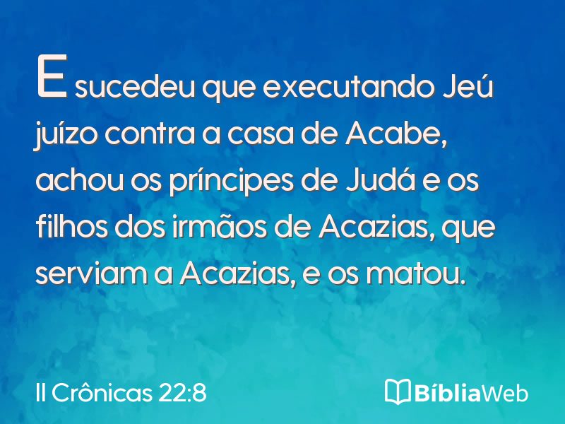 II Crônicas 22:8 em imagem para compartilhar