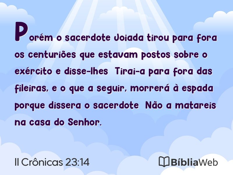 II Crônicas 23:14 em imagem para compartilhar