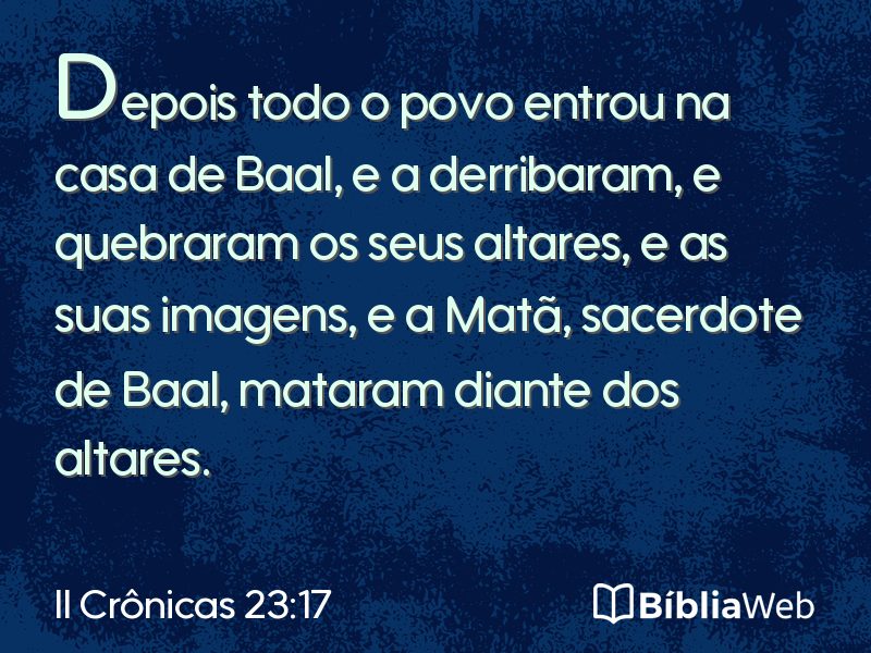 II Crônicas 23:17 em imagem para compartilhar