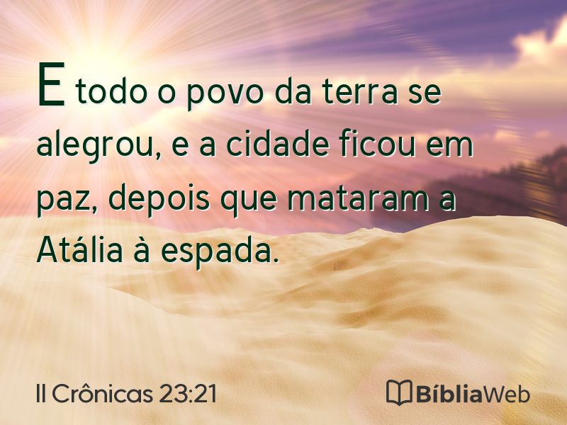 II Crônicas 23:21 em imagem para compartilhar