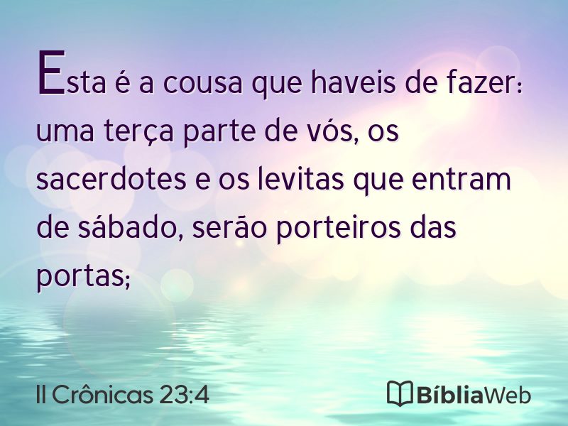 II Crônicas 23:4 em imagem para compartilhar