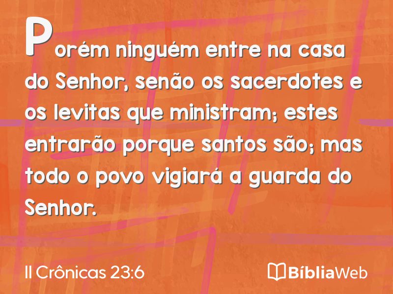 II Crônicas 23:6 em imagem para compartilhar