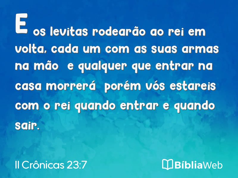 II Crônicas 23:7 em imagem para compartilhar