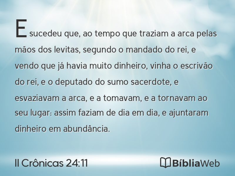 II Crônicas 24:11 em imagem para compartilhar