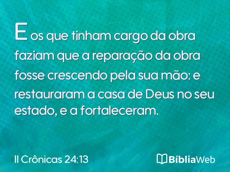 II Crônicas 24:13 em imagem para compartilhar