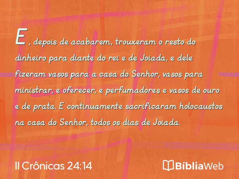 II Crônicas 24:14 em imagem para compartilhar