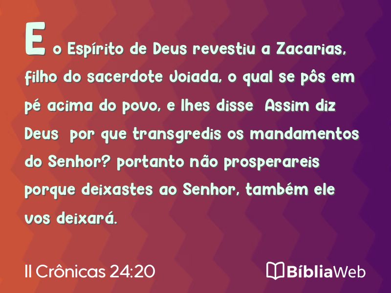 II Crônicas 24:20 em imagem para compartilhar