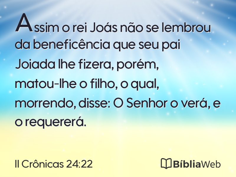 II Crônicas 24:22 em imagem para compartilhar
