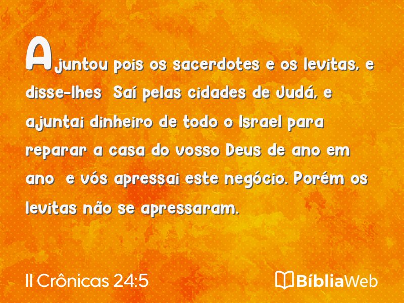 II Crônicas 24:5 em imagem para compartilhar