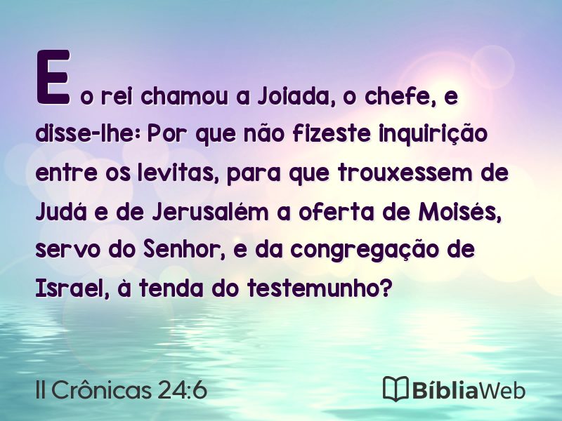 II Crônicas 24:6 em imagem para compartilhar