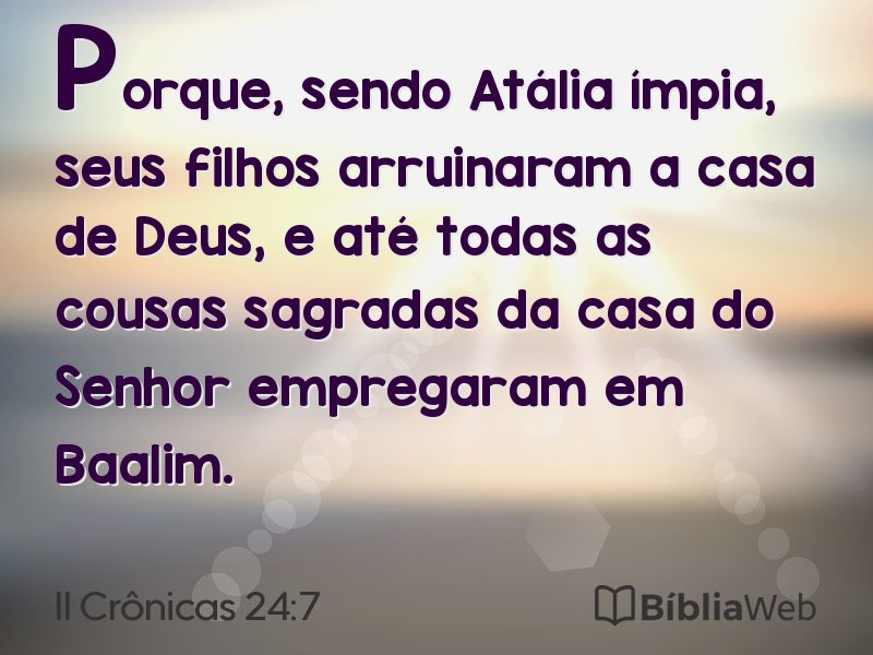 II Crônicas 24:7 em imagem para compartilhar