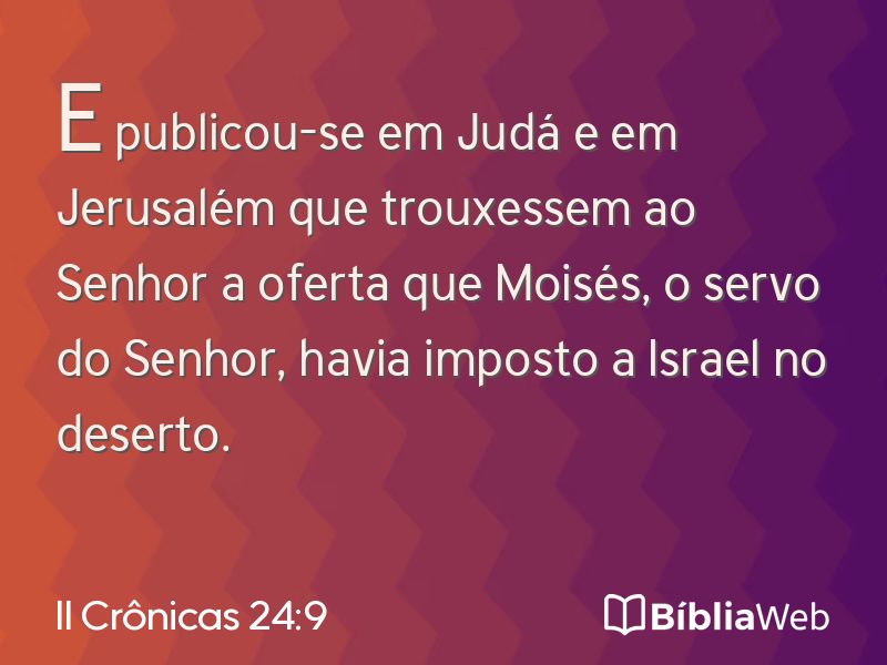 II Crônicas 24:9 em imagem para compartilhar