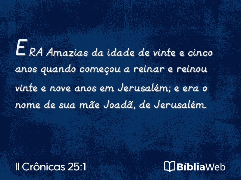 II Crônicas 25:1 em imagem para compartilhar