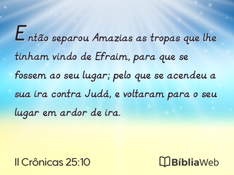 II Crônicas 25:10 em imagem para compartilhar
