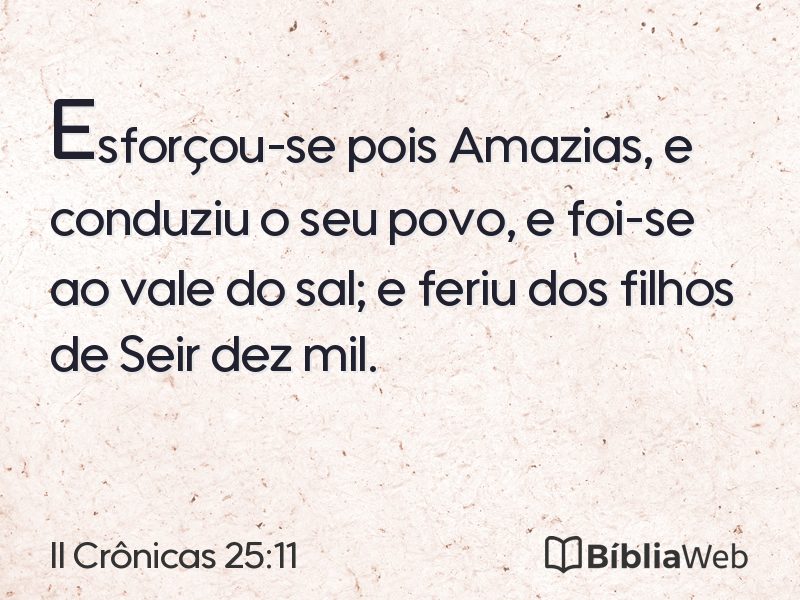 II Crônicas 25:11 em imagem para compartilhar
