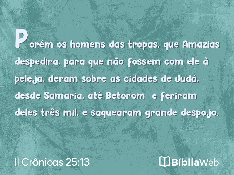 II Crônicas 25:13 em imagem para compartilhar