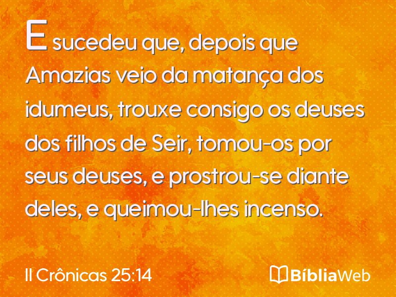 II Crônicas 25:14 em imagem para compartilhar