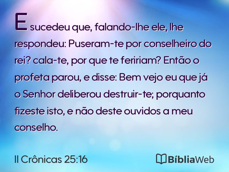 II Crônicas 25:16 em imagem para compartilhar