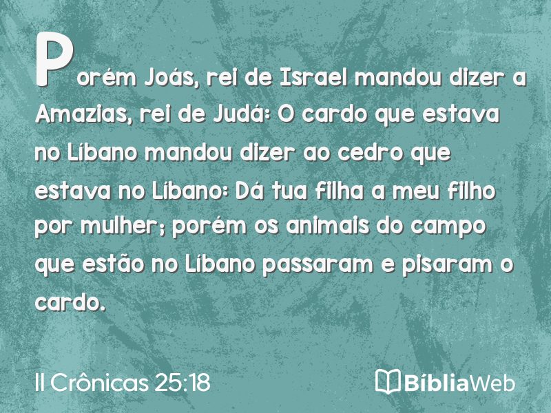 II Crônicas 25:18 em imagem para compartilhar