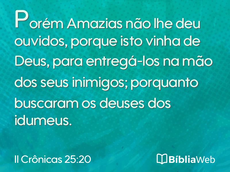 II Crônicas 25:20 em imagem para compartilhar
