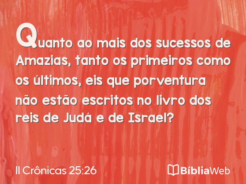 II Crônicas 25:26 em imagem para compartilhar