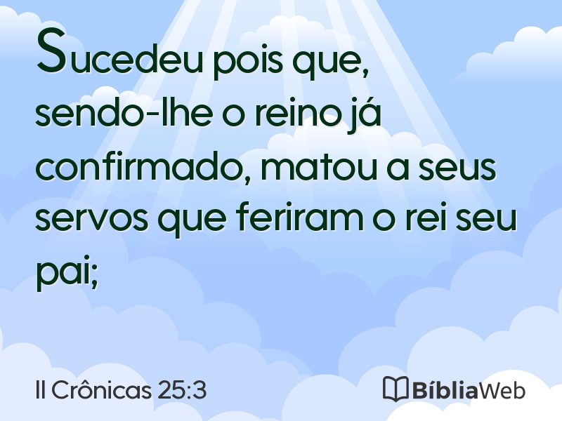 II Crônicas 25:3 em imagem para compartilhar
