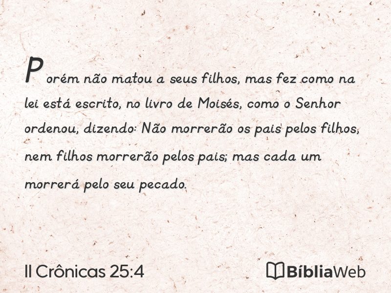 II Crônicas 25:4 em imagem para compartilhar