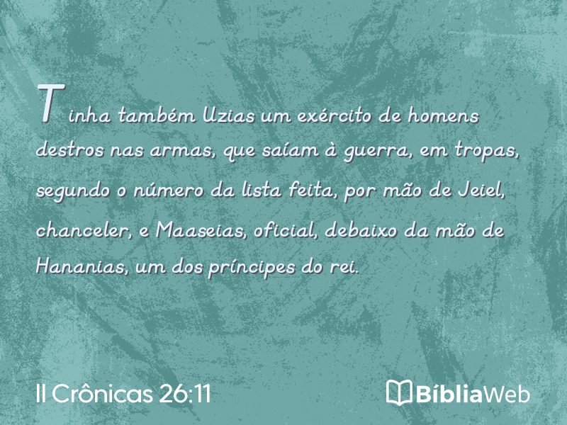 II Crônicas 26:11 em imagem para compartilhar