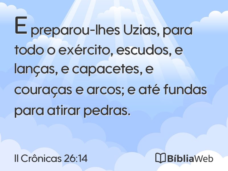 II Crônicas 26:14 em imagem para compartilhar