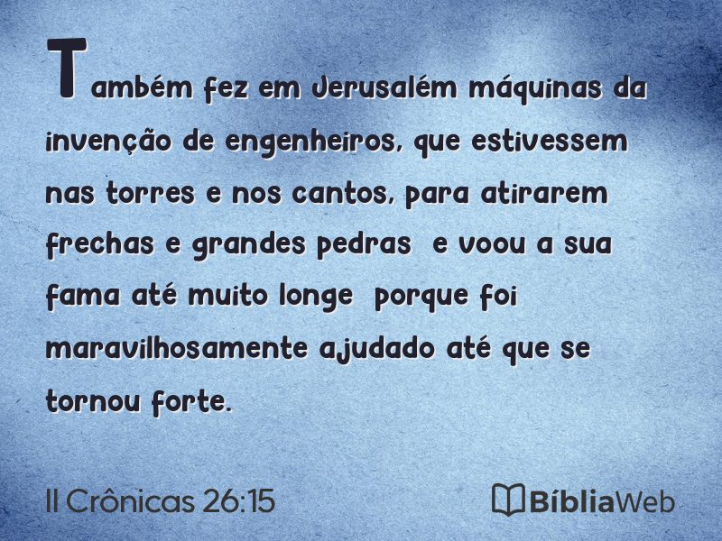 II Crônicas 26:15 em imagem para compartilhar