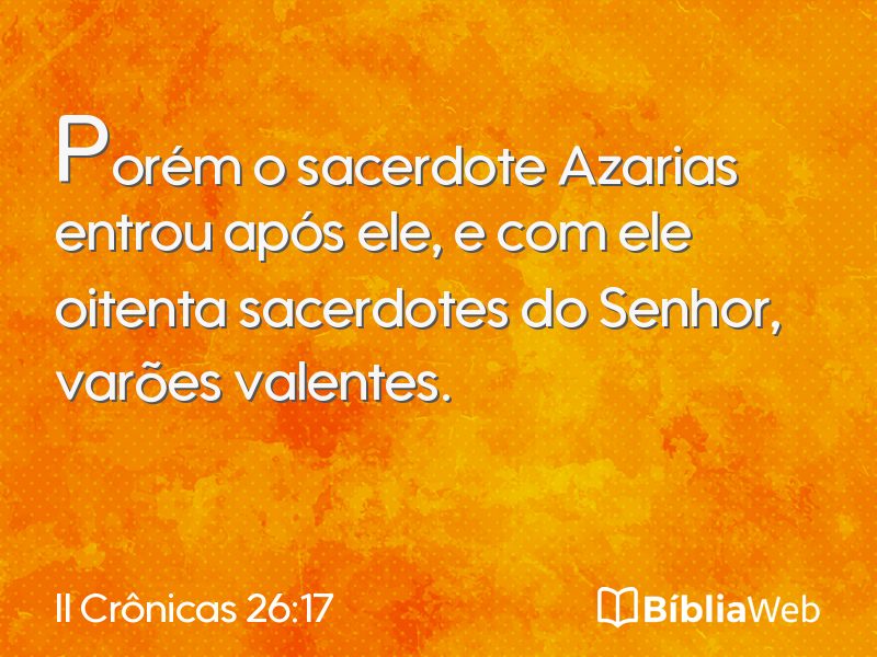 II Crônicas 26:17 em imagem para compartilhar