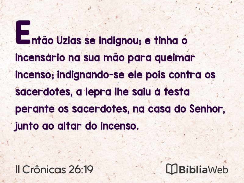II Crônicas 26:19 em imagem para compartilhar