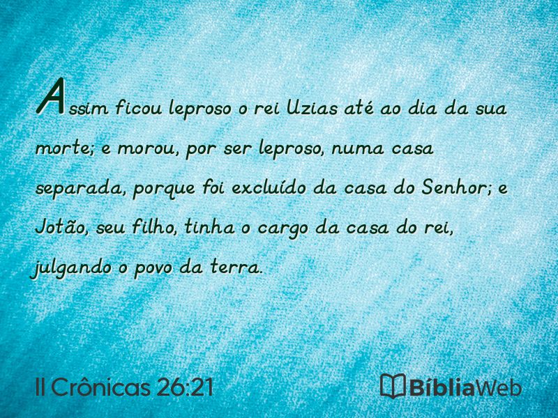 II Crônicas 26:21 em imagem para compartilhar