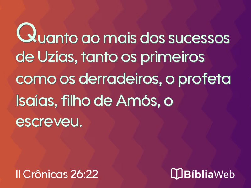 II Crônicas 26:22 em imagem para compartilhar