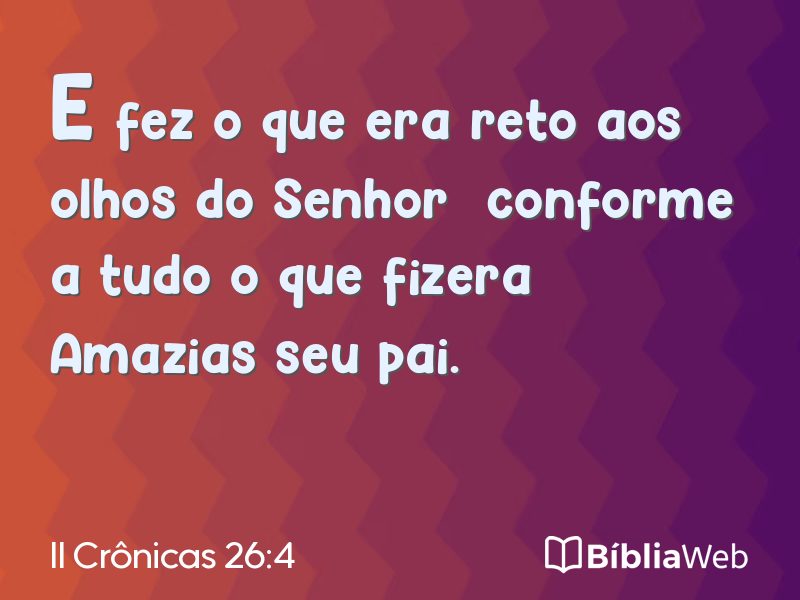 II Crônicas 26:4 em imagem para compartilhar