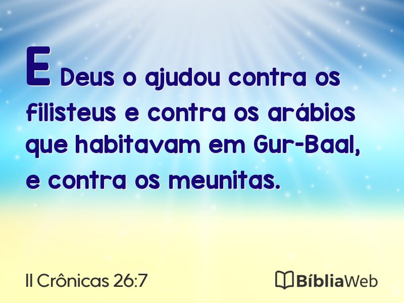 II Crônicas 26:7 em imagem para compartilhar